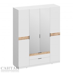 Нао ШК-4114 Шкаф 4-х створчатый с ящиками с зеркалами